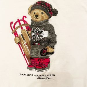 POLO Ralph Lauren Long Sleeve Tee Teddy Bear Ski Sled SnowBoard Winter
